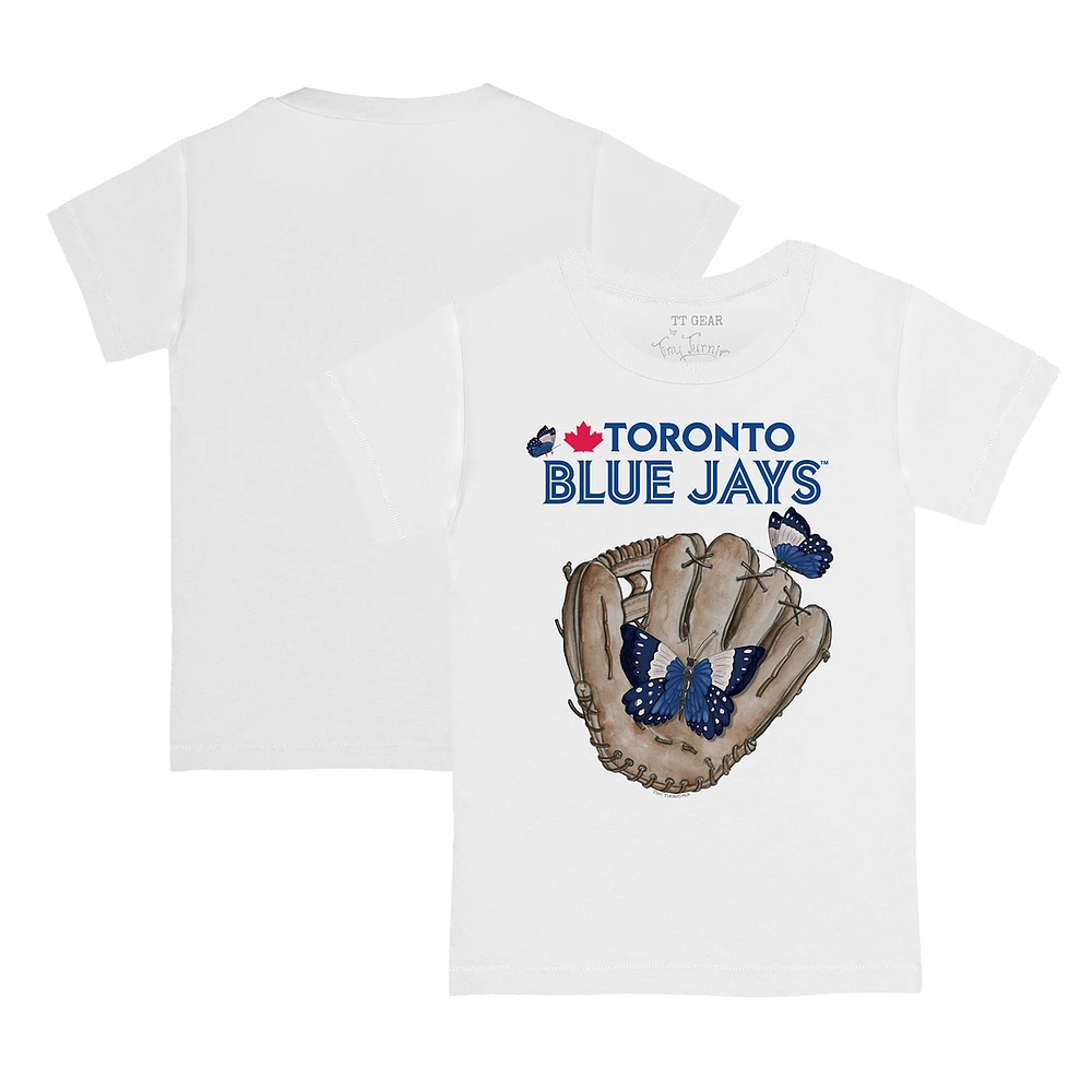 Toddler Tiny Turnip White Toronto Blue Jays Butterfly Glove T-Shirt