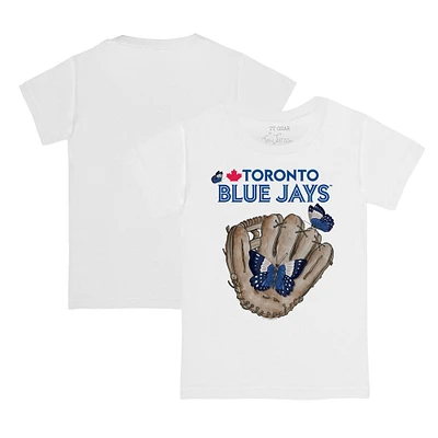 Toddler Tiny Turnip White Toronto Blue Jays Butterfly Glove T-Shirt