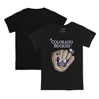 Toddler Tiny Turnip Black Colorado Rockies Butterfly Glove T-Shirt