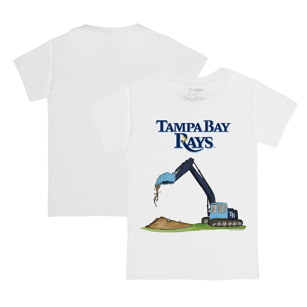 Toddler Tiny Turnip White Tampa Bay Rays Excavator T-Shirt