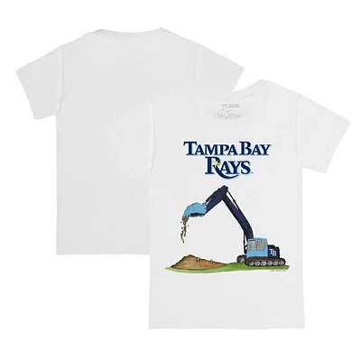Toddler Tiny Turnip White Tampa Bay Rays Excavator T-Shirt