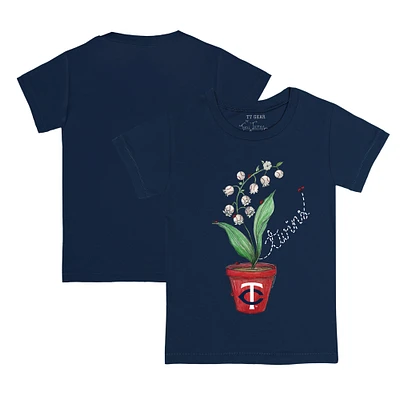 Toddler Tiny Turnip Navy Minnesota Twins Lilies & Ladybugs T-Shirt