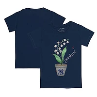 Toddler Tiny Turnip Navy New York Yankees Lilies & Ladybugs T-Shirt