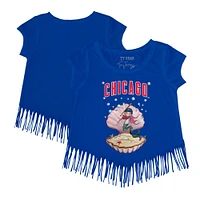 Girls Toddler Tiny Turnip Royal Chicago Cubs Mermaid Fringe T-Shirt