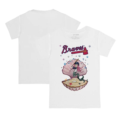 Toddler Tiny Turnip White Atlanta Braves Mermaid T-Shirt