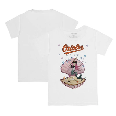 Toddler Tiny Turnip White Baltimore Orioles Mermaid T-Shirt