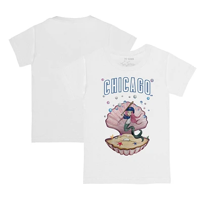 Toddler Tiny Turnip White Chicago Cubs Mermaid T-Shirt