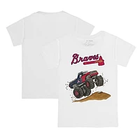Toddler Tiny Turnip White Atlanta Braves Monster Truck T-Shirt