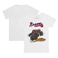 Toddler Tiny Turnip White Atlanta Braves Monster Truck T-Shirt