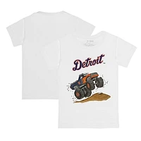 Toddler Tiny Turnip White Detroit Tigers Monster Truck T-Shirt