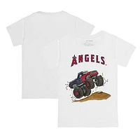 Toddler Tiny Turnip White Los Angeles Angels Monster Truck T-Shirt