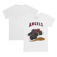 Toddler Tiny Turnip White Los Angeles Angels Monster Truck T-Shirt