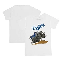 Toddler Tiny Turnip White Los Angeles Dodgers Monster Truck T-Shirt