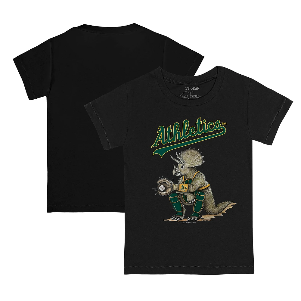 Toddler Tiny Turnip Black Athletics Triceratops T-Shirt