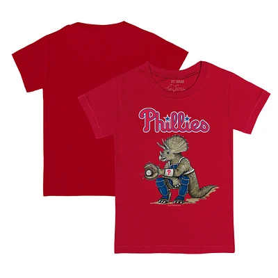 Toddler Tiny Turnip Red Philadelphia Phillies Triceratops T-Shirt
