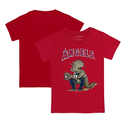 Toddler Tiny Turnip Red Los Angeles Angels Triceratops T-Shirt