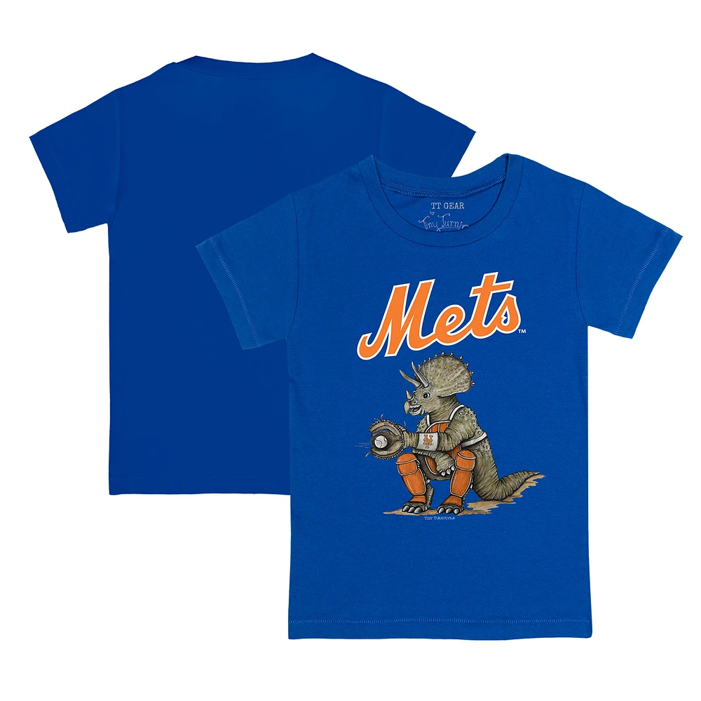 Toddler Tiny Turnip Royal New York Mets Triceratops T-Shirt