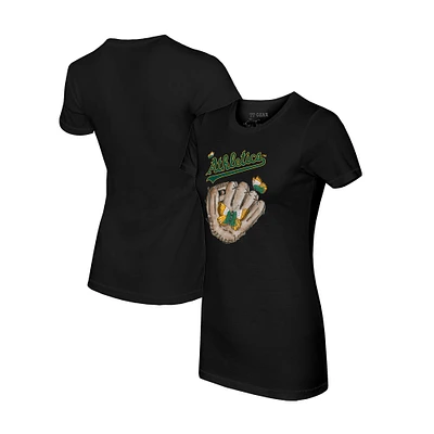 Women's Tiny Turnip Black Athletics Butterfly Glove T-Shirt