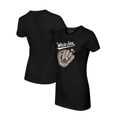 Women's Tiny Turnip Black Chicago White Sox Butterfly Glove T-Shirt