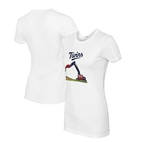 Women's Tiny Turnip White Minnesota Twins Excavator T-Shirt