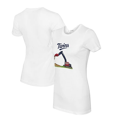 Women's Tiny Turnip White Minnesota Twins Excavator T-Shirt