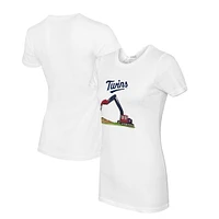 Women's Tiny Turnip White Minnesota Twins Excavator T-Shirt