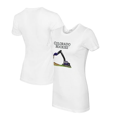 Women's Tiny Turnip White Colorado Rockies Excavator T-Shirt