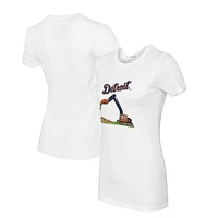 Women's Tiny Turnip White Detroit Tigers Excavator T-Shirt