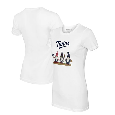 Women's Tiny Turnip White Minnesota Twins Gnomes T-Shirt