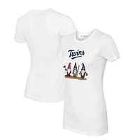 Women's Tiny Turnip White Minnesota Twins Gnomes T-Shirt