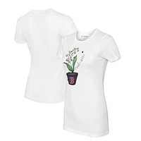 Women's Tiny Turnip White Boston Red Sox Lilies & Ladybugs T-Shirt