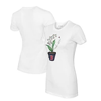 Women's Tiny Turnip White Boston Red Sox Lilies & Ladybugs T-Shirt