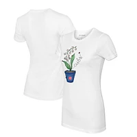 Women's Tiny Turnip White Chicago Cubs Lilies & Ladybugs T-Shirt