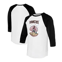 Unisex Tiny Turnip White/Black Arizona Diamondbacks Mermaid 3/4-Sleeve Raglan T-Shirt