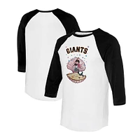 Unisex Tiny Turnip White/Black San Francisco Giants Mermaid 3/4-Sleeve Raglan T-Shirt