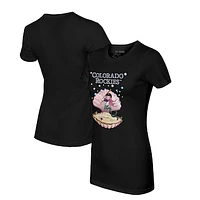 Women's Tiny Turnip Black Colorado Rockies Mermaid T-Shirt