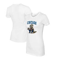 Women's Tiny Turnip White Chicago Cubs Triceratops T-Shirt