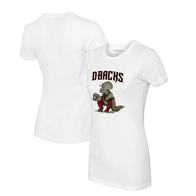 Women's Tiny Turnip White Arizona Diamondbacks Triceratops T-Shirt