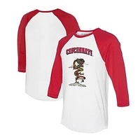 Unisex Tiny Turnip White/Red Cincinnati Reds 2024 Year of the Dragon 3/4-Sleeve Raglan T-Shirt