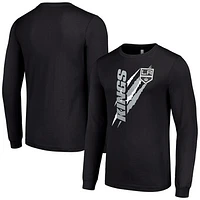 Men's Starter Black Los Angeles Kings Color Scratch Long-Sleeve T-Shirt