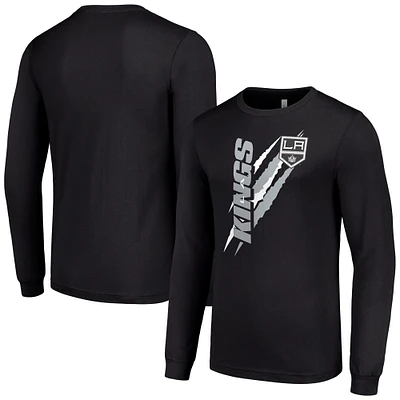 Men's Starter Black Los Angeles Kings Color Scratch Long-Sleeve T-Shirt
