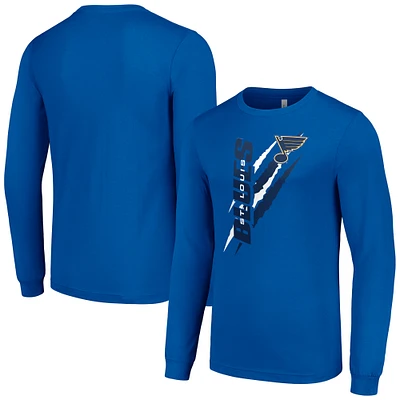 Men's Starter Royal St. Louis Blues Color Scratch Long-Sleeve T-Shirt