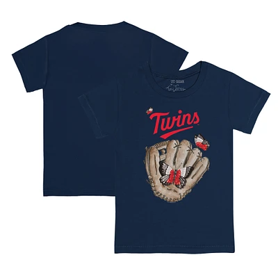 Youth Tiny Turnip Navy Minnesota Twins Butterfly Glove T-Shirt