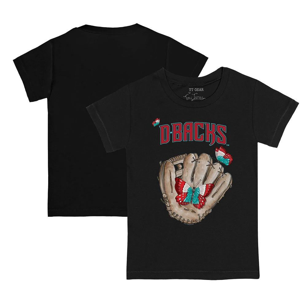 Youth Tiny Turnip Black Arizona Diamondbacks Butterfly Glove T-Shirt