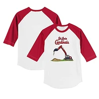 Youth Tiny Turnip White/Red St. Louis Cardinals Excavator 3/4-Sleeve Raglan T-Shirt