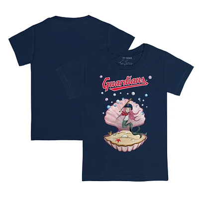 Youth Tiny Turnip Navy Cleveland Guardians Mermaid T-Shirt