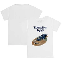 Youth Tiny Turnip White Tampa Bay Rays Race Car T-Shirt
