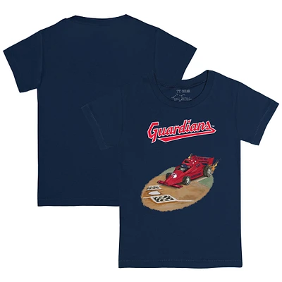 Youth Tiny Turnip Navy Cleveland Guardians Race Car T-Shirt