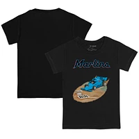 Youth Tiny Turnip Black Miami Marlins Race Car T-Shirt