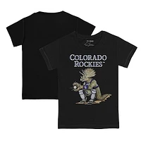 Youth Tiny Turnip Black Colorado Rockies Triceratops T-Shirt